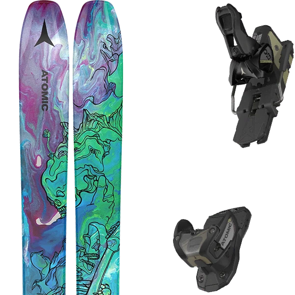 ATOMIC BENT CHETLER 120 MTGREEN/PUR + ATOMIC WARDEN 13 MNC BLACK/GOLD 3 ATOMIC BENT CHETLER 120 MTGREEN/PUR + ATOMIC WARDEN 13 MNC BLACK/GOLD