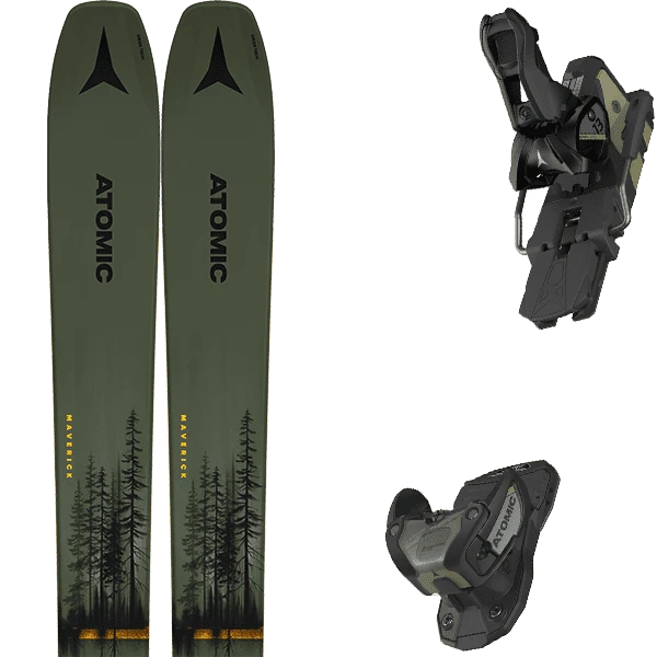 ATOMIC MAVERICK 100 TI MTGREEN/SAFR + ATOMIC WARDEN 13 MNC BLACK/GOLD 3 ATOMIC MAVERICK 100 TI MTGREEN/SAFR + ATOMIC WARDEN 13 MNC BLACK/GOLD