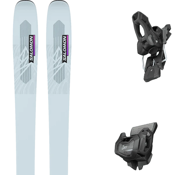 SALOMON N QST LUX 92 GRAY DAWN/NEO + TYROLIA ATTACK 11 GW W/O BRAKE A 2 SALOMON N QST LUX 92 GRAY DAWN/NEO + TYROLIA ATTACK 11 GW W/O BRAKE A