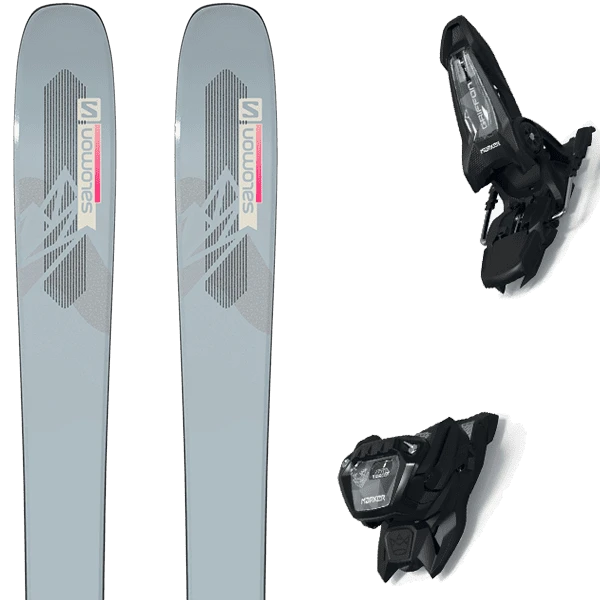 SALOMON QST LUMEN 99 LIGHT GREY/PINK + MARKER GRIFFON 13 ID BLACK 3 SALOMON QST LUMEN 99 LIGHT GREY/PINK + MARKER GRIFFON 13 ID BLACK